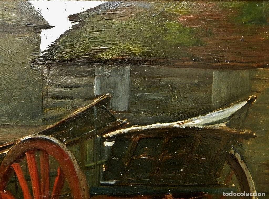 Arte: &rdquo;FIRMADO EUGENE BOUDIN &rdquo;&rdquo;CARRO CON GALLINAS&rdquo;&rdquo;&rdquo; - Foto 3