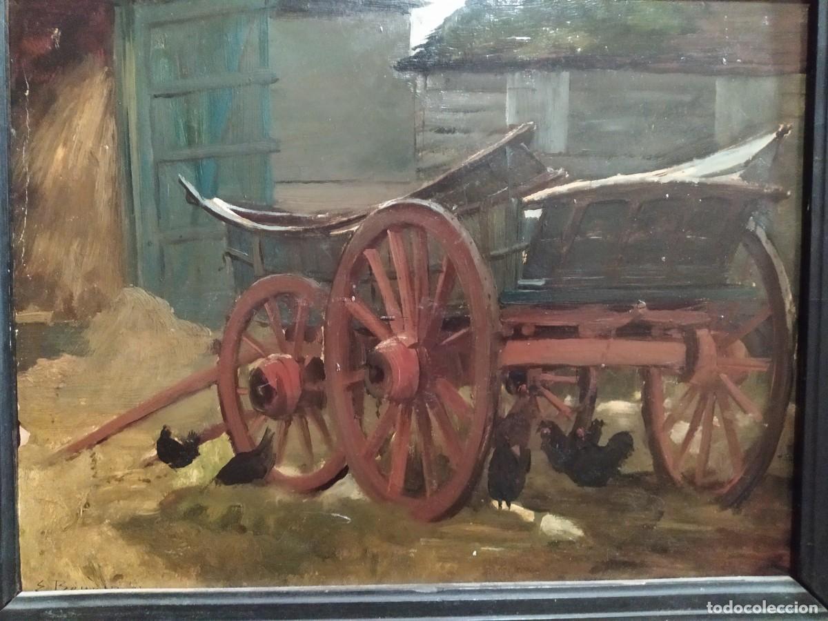 Arte: &rdquo;FIRMADO EUGENE BOUDIN &rdquo;&rdquo;CARRO CON GALLINAS&rdquo;&rdquo;&rdquo; - Foto 7