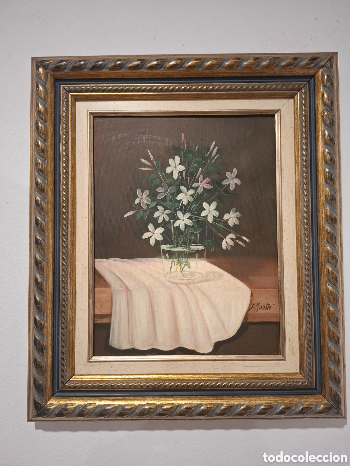 Arte: Oleo sobre lienzo jazminez de enrique montes55x46