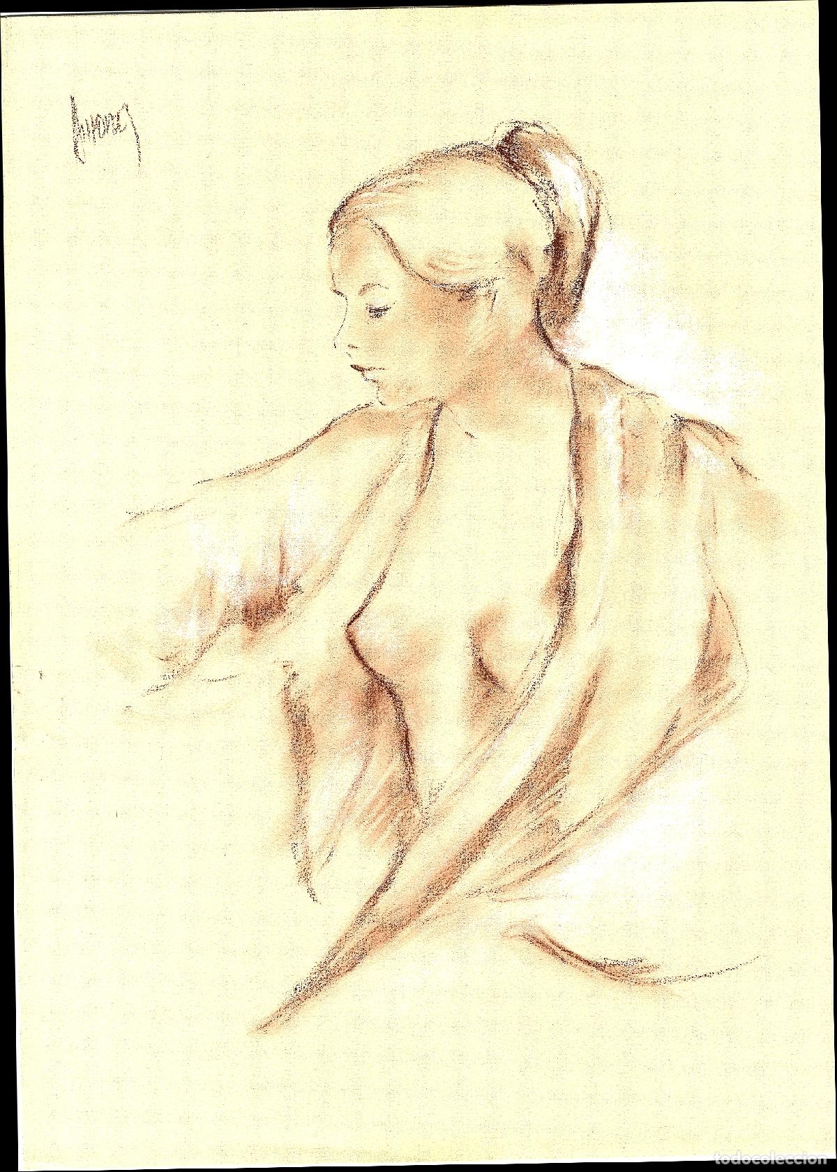 Arte: Ilegible - Mujer Desnuda Sentada - 35x25 - Dibujo