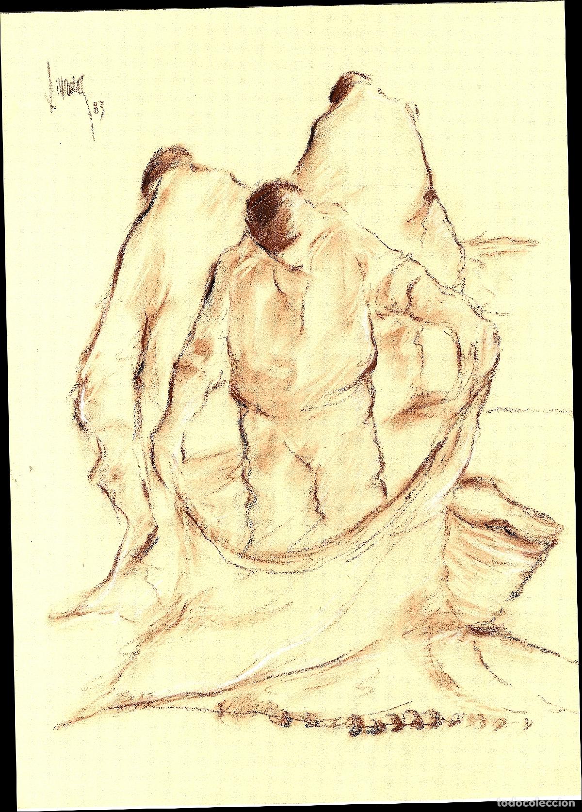 Arte: Ilegible - Figura femenina desnuda - 35x25 - Dibujo