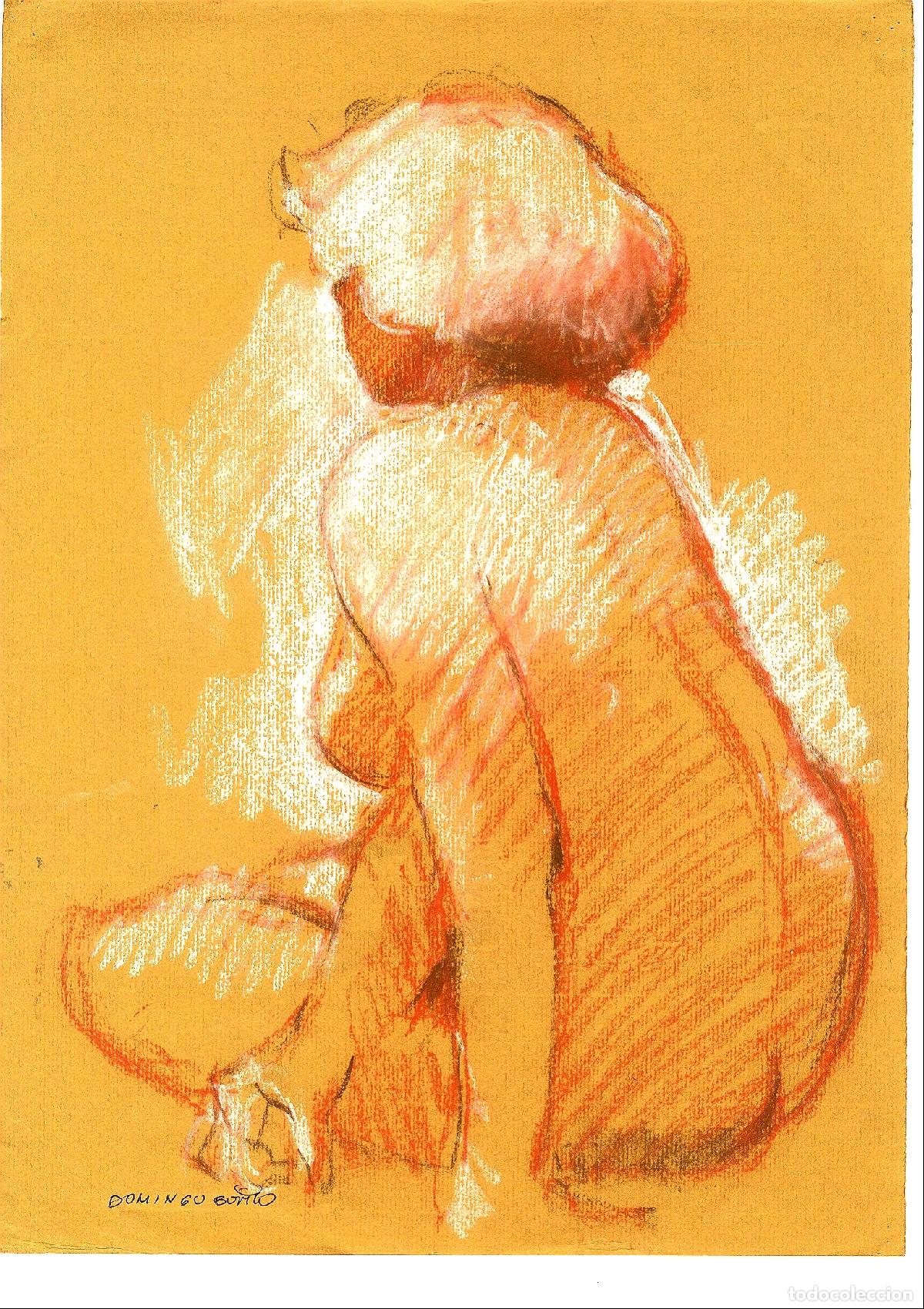 Arte: Domingo Benito - Figura sentada de espaldas - 35x25 - Dibujo