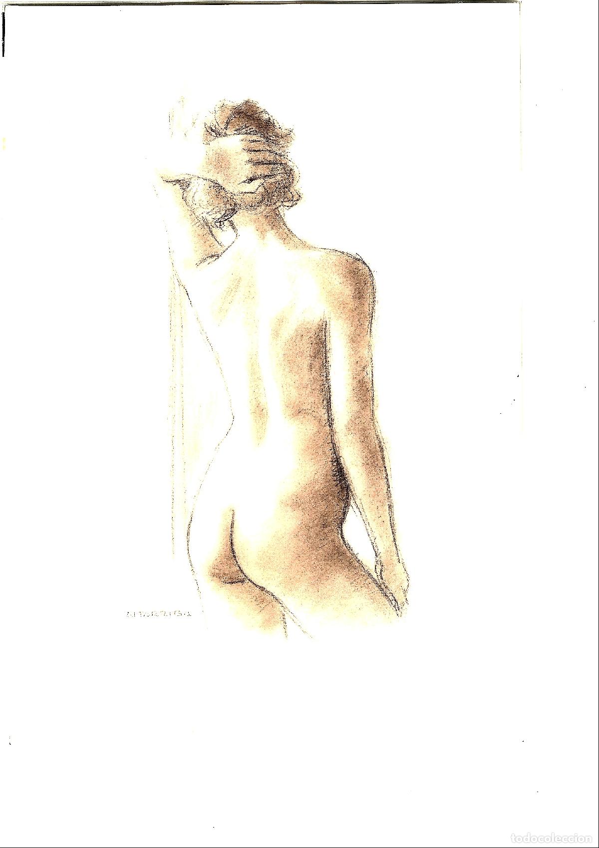 Arte: Salvador ALTARRIBA VILARRASAU - Figura femenina desnuda - 35x25 - Dibujo