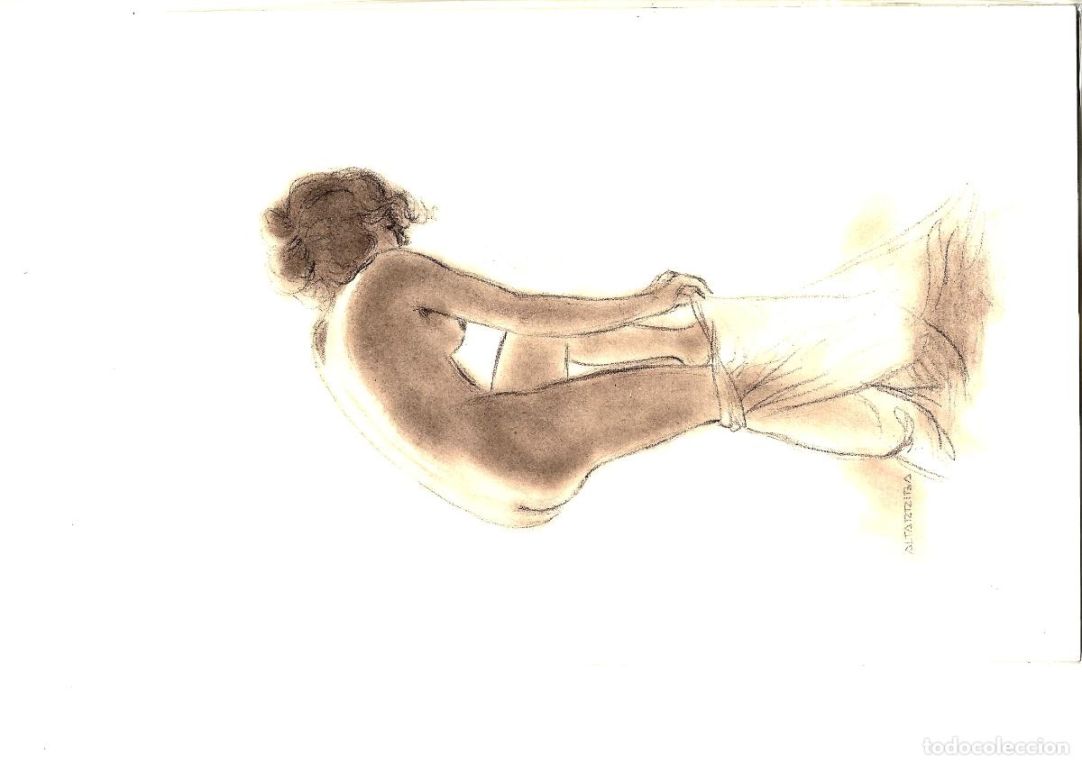 Arte: Salvador ALTARRIBA VILARRASAU - Figura femenina sentada - 35x25 - Dibujo