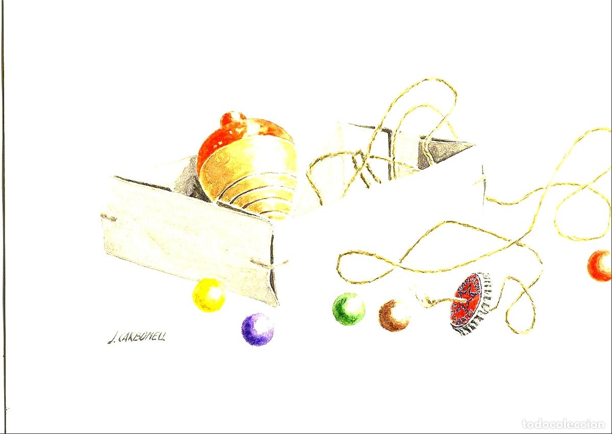 Arte: Jaume Carbonell - Caja con bolas de colores - 30x22 - Dibujo