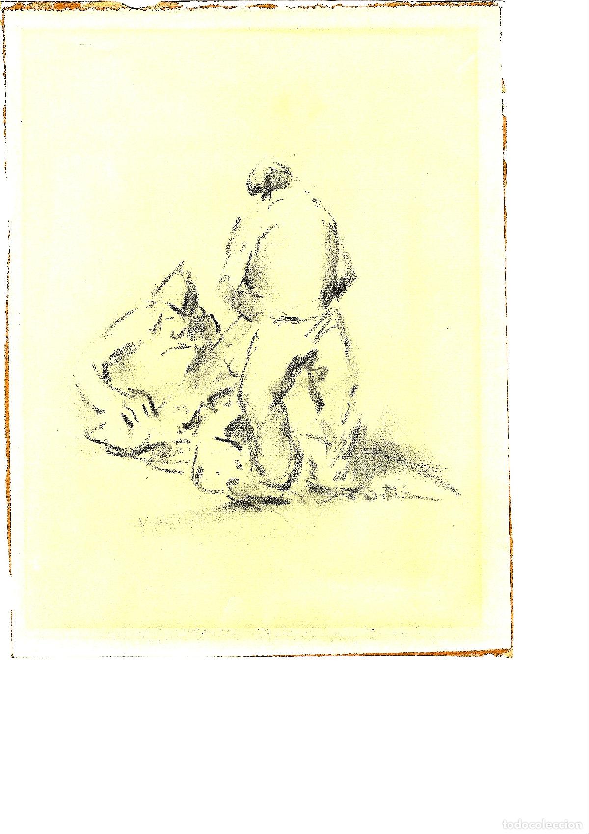 Arte: F Ortiz - Figura sentada en meditaci&oacute;n - 35x25 - Dibujo