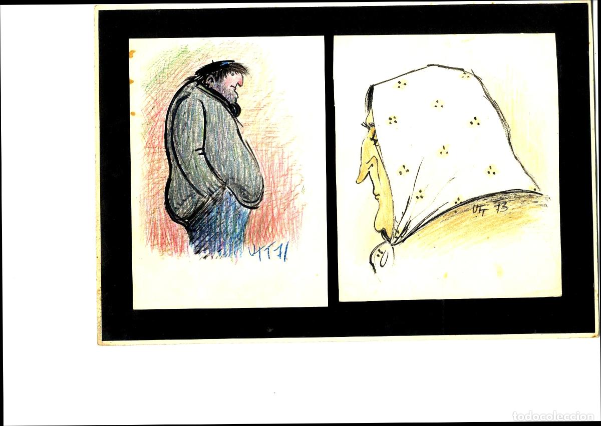 Arte: Ulises Traver - Hombre con abrigo - 30x22 - Dibujo