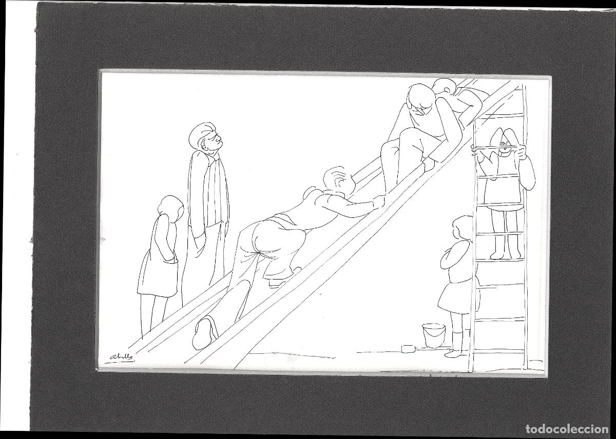Arte: Juan Jose Abella - Trabajo en escaleras - 30x22 - Dibujo