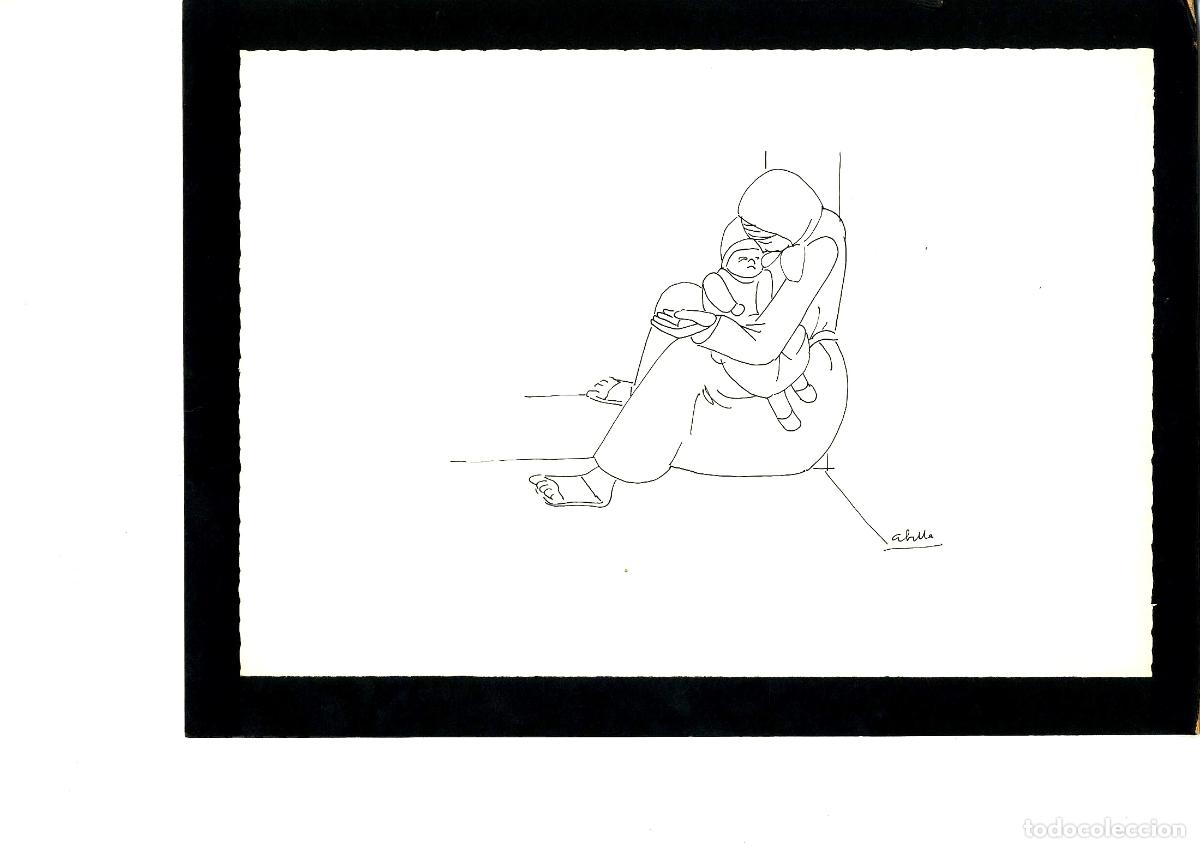 Arte: Abella - Madre con hijo - 32x22 - Dibujo