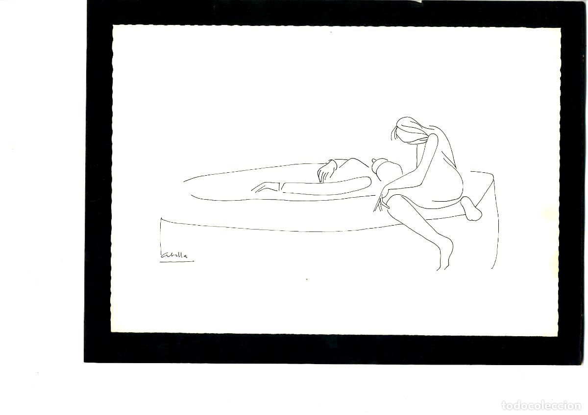 Kunst: Abella - Mujer en el ba&ntilde;o - 32x22 - Dibujo