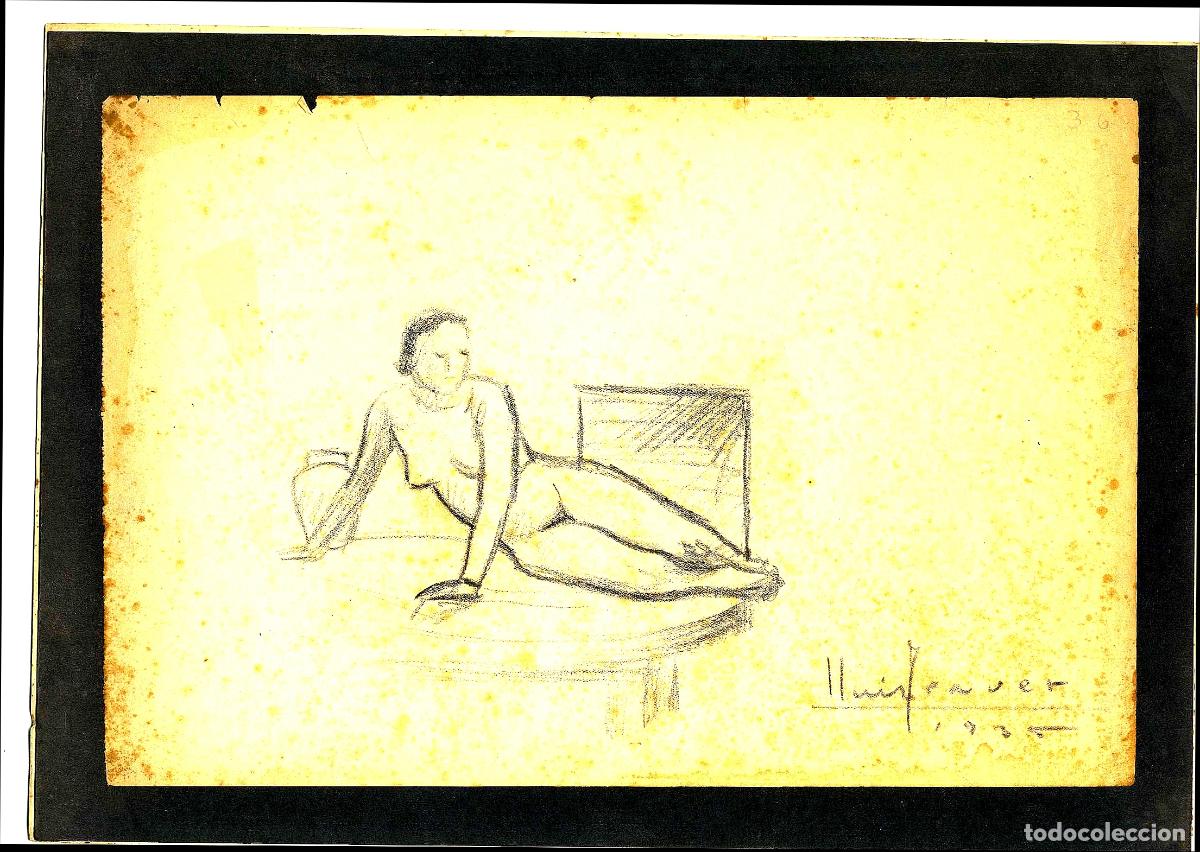Arte: Ulises Traver - Mujer en postura relajada - 32x22 - Dibujo