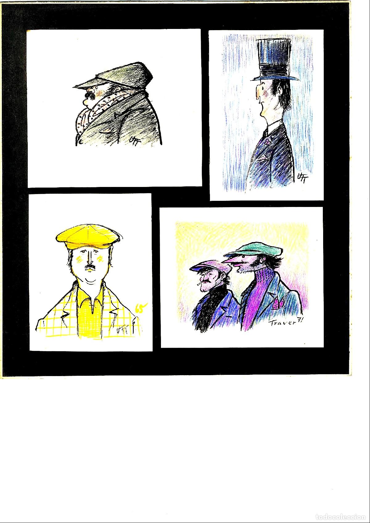 Arte: Ulises Traver - Estilos de sombreros masculinos - 32x22 - Dibujo