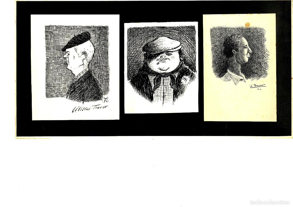 Arte: Ulises Traver - Retratos de Hombres - 32x22 - Dibujo
