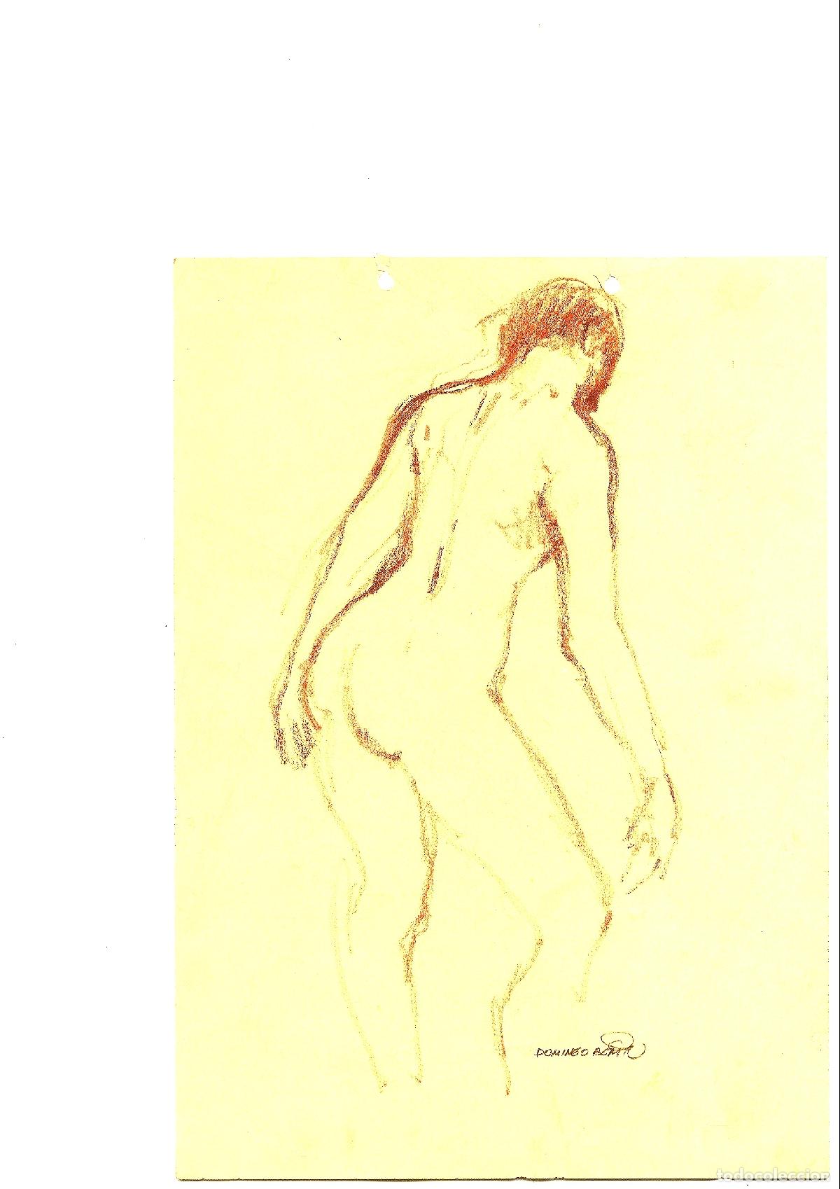 Arte: Domingo Benito - Figura femenina desnuda - 32x22 - Dibujo