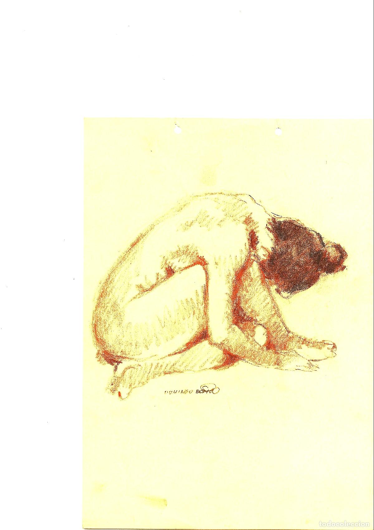 Arte: Domingo Benito - Figura sentada desnuda - 32x22 - Dibujo