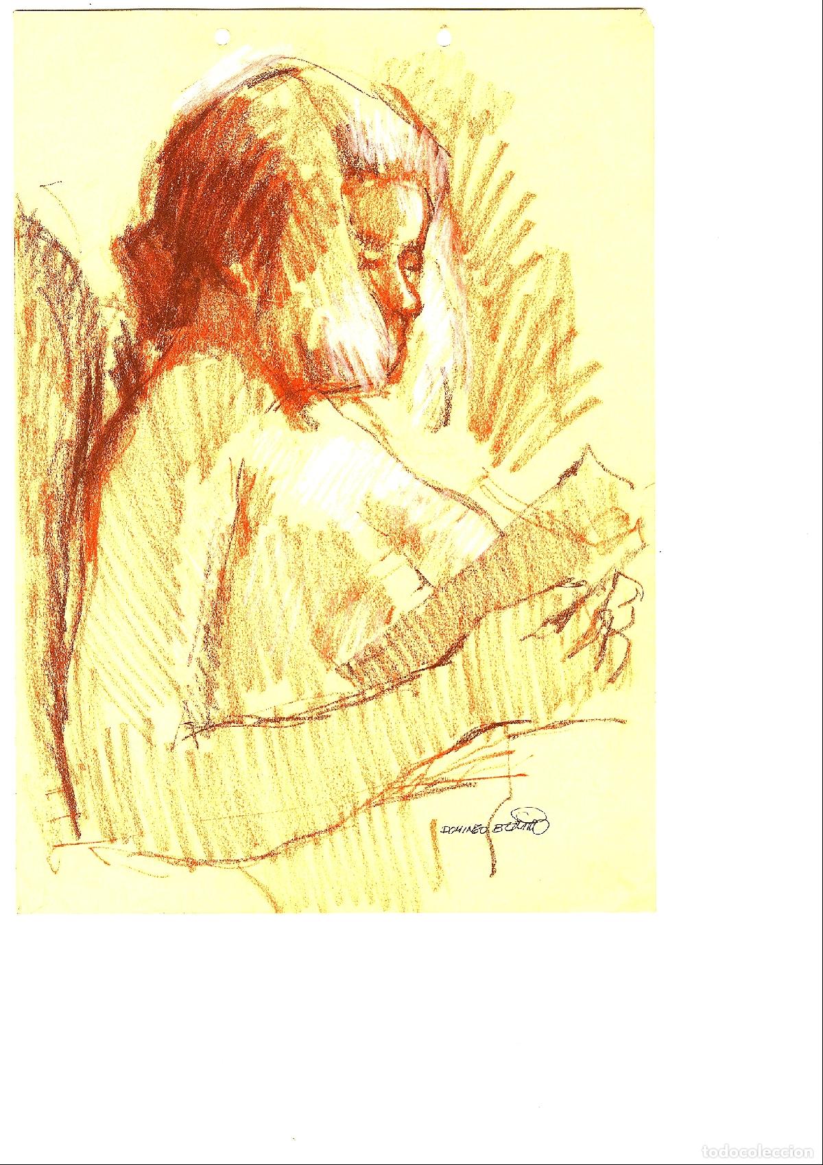 Arte: Domingo Benito - Estudio de perfil masculino - 32x22 - Dibujo