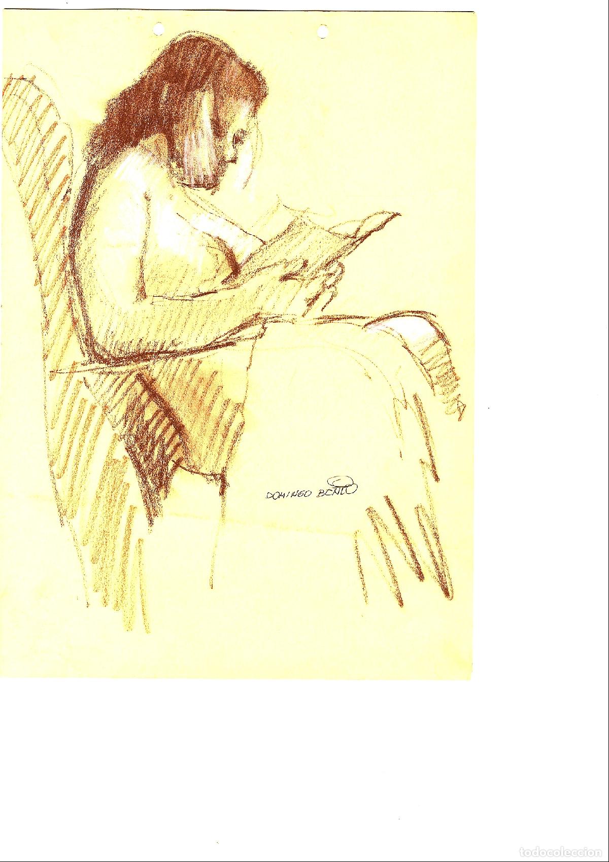 Arte: Domingo Benito - Mujer leyendo un libro - 32x22 - Dibujo