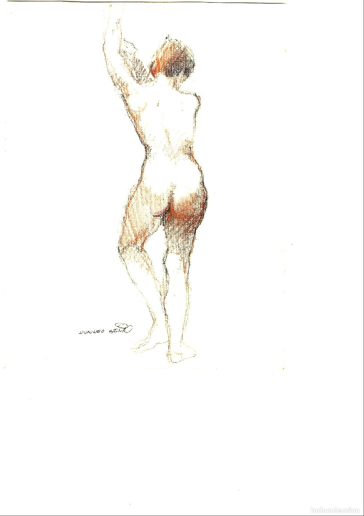 Arte: Domingo Benito - Figura femenina desnuda - 32x22 - Dibujo