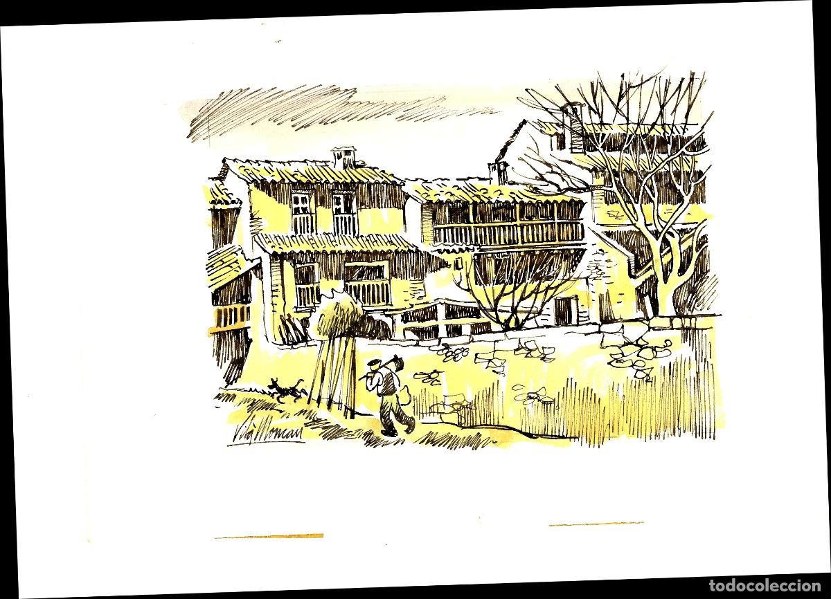 Arte: Joan Vil&agrave; Moncau - Casa Rural con Jardin - 32x22 - Dibujo
