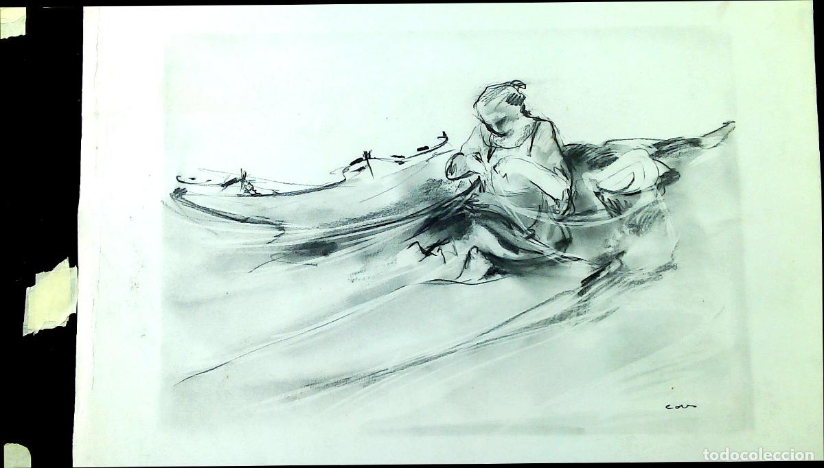 Kunst: Ilegible - Figura en movimiento - 65x50 - Dibujo