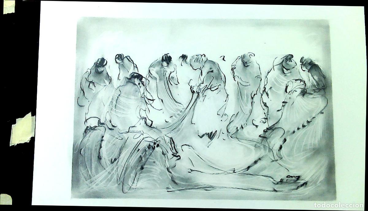 Kunst: Ilegible - Bailarinas en movimiento - 65x50 - Dibujo