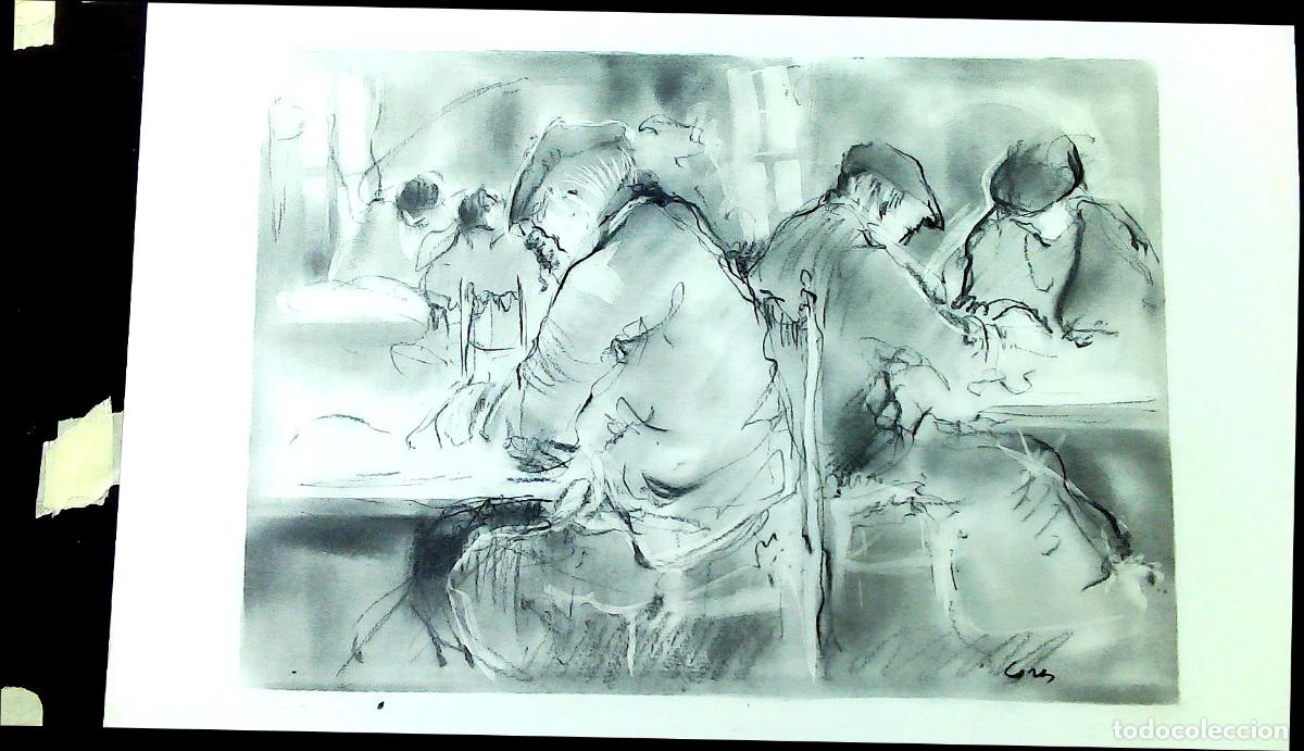 Kunst: Ilegible - Estudio de figuras sentadas - 65x50 - Dibujo