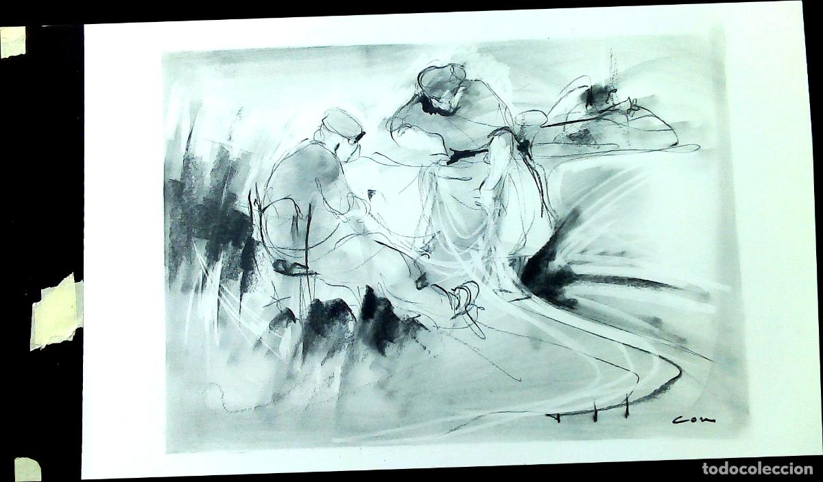 Kunst: Ilegible - Figuras en movimiento - 65x50 - Dibujo