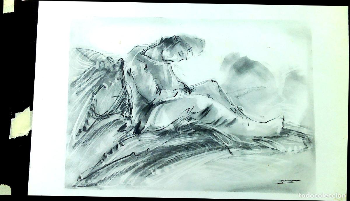 Kunst: Ilegible - Mujer sobre un caballo - 65x50 - Dibujo