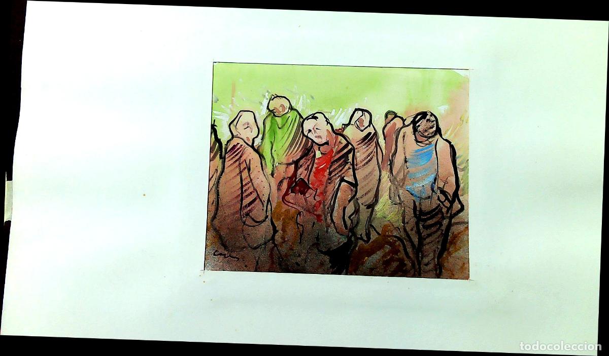 Arte: Ilegible - Grupo de Personas en Reuni&oacute;n - 65x50 - Dibujo