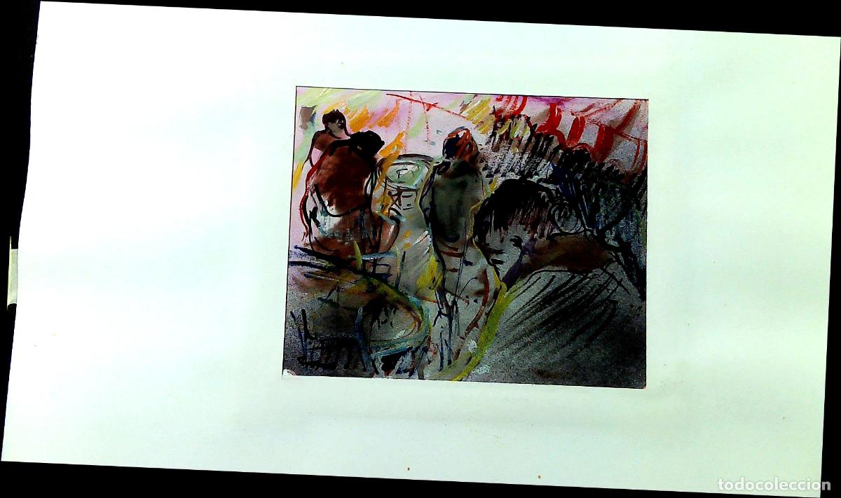 Arte: Ilegible - Grupo de personas en movimiento - 65x50 - Dibujo