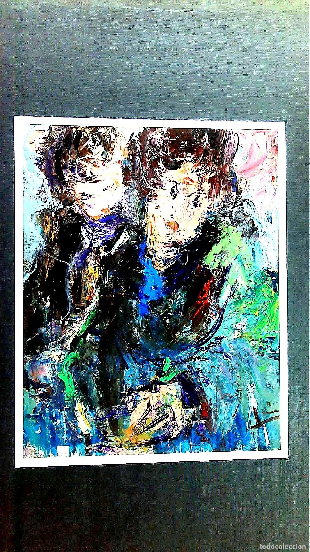 Arte: Ilegible - Dos Rostros en Azul - 65x50 - Dibujo