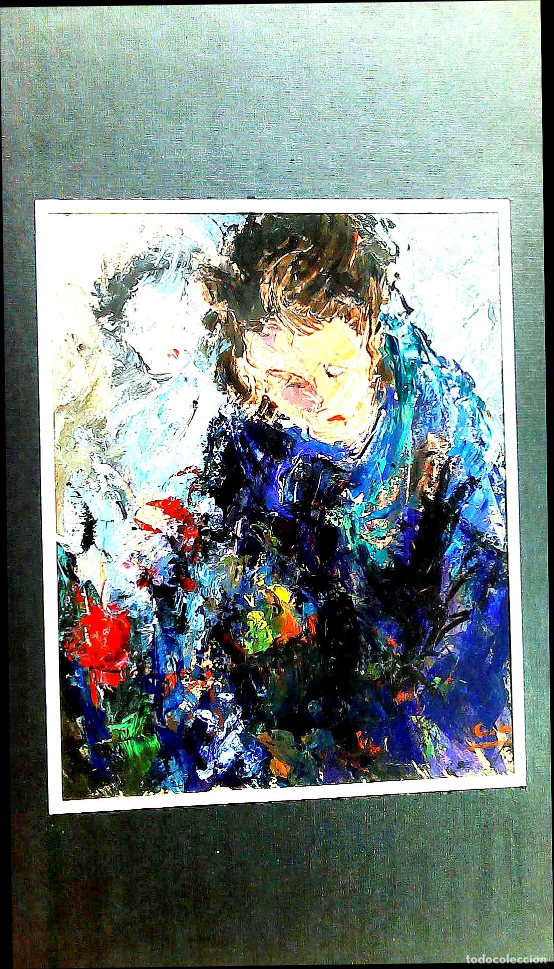 Arte: Ilegible - Mujer con flores en cabello - 65x50 - Dibujo