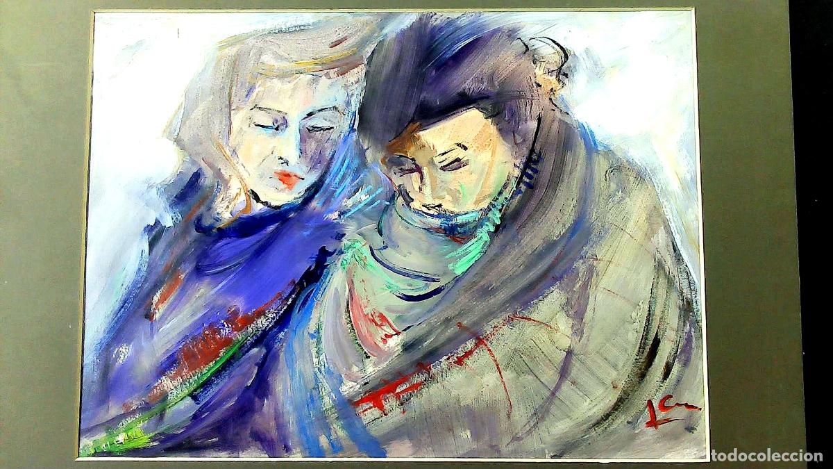 Arte: Ilegible - Dos mujeres en perfil - 65x50 - Dibujo