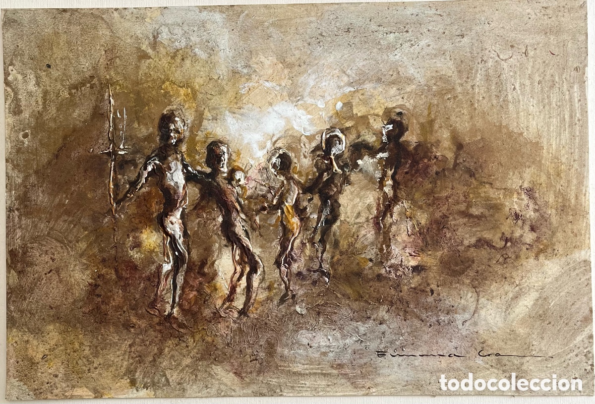 Arte: Emma Grau &ndash; Figuras en danza &ndash; t&eacute;cnica mixta mat&eacute;rica, obra en colecci&oacute;n Fundaci&oacute;n Vila Casas