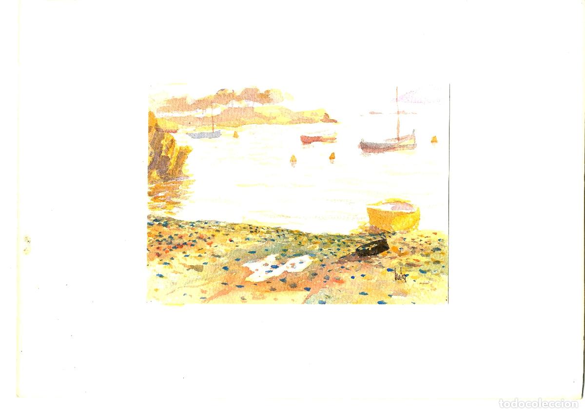 Arte: Ilegible - Barcos en la bah&iacute;a - 35x25 - Acuarela