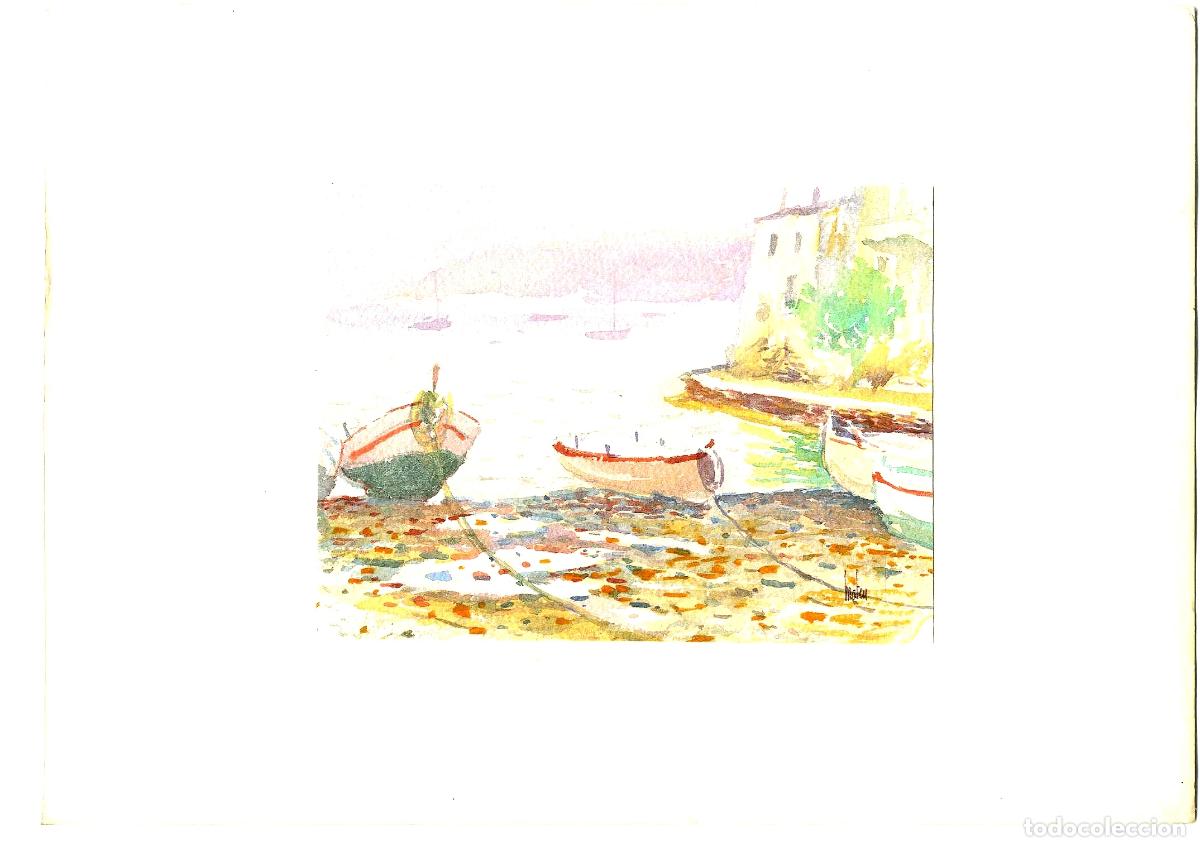 Art: Ilegible - Barcos en la orilla - 35x25 - Acuarela