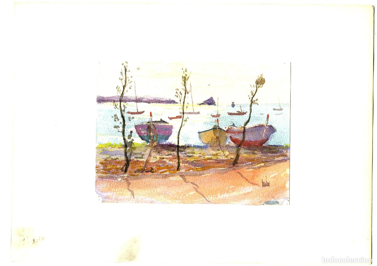 Art: Ilegible - Barcos en la orilla - 35x25 - Acuarela