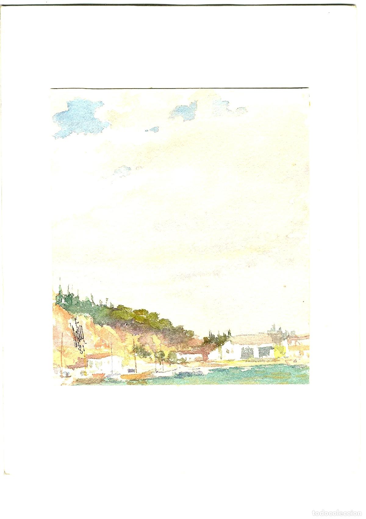 Art: Ilegible - Costa con edificaciones - 35x25 - Acuarela