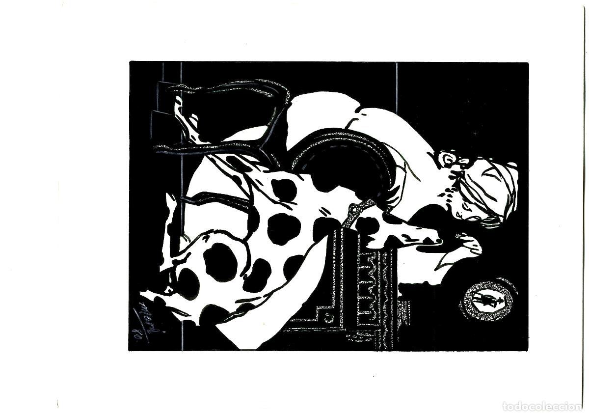 Art: Ilegible - Mujer en silla de madera - 35x25 - Acuarela