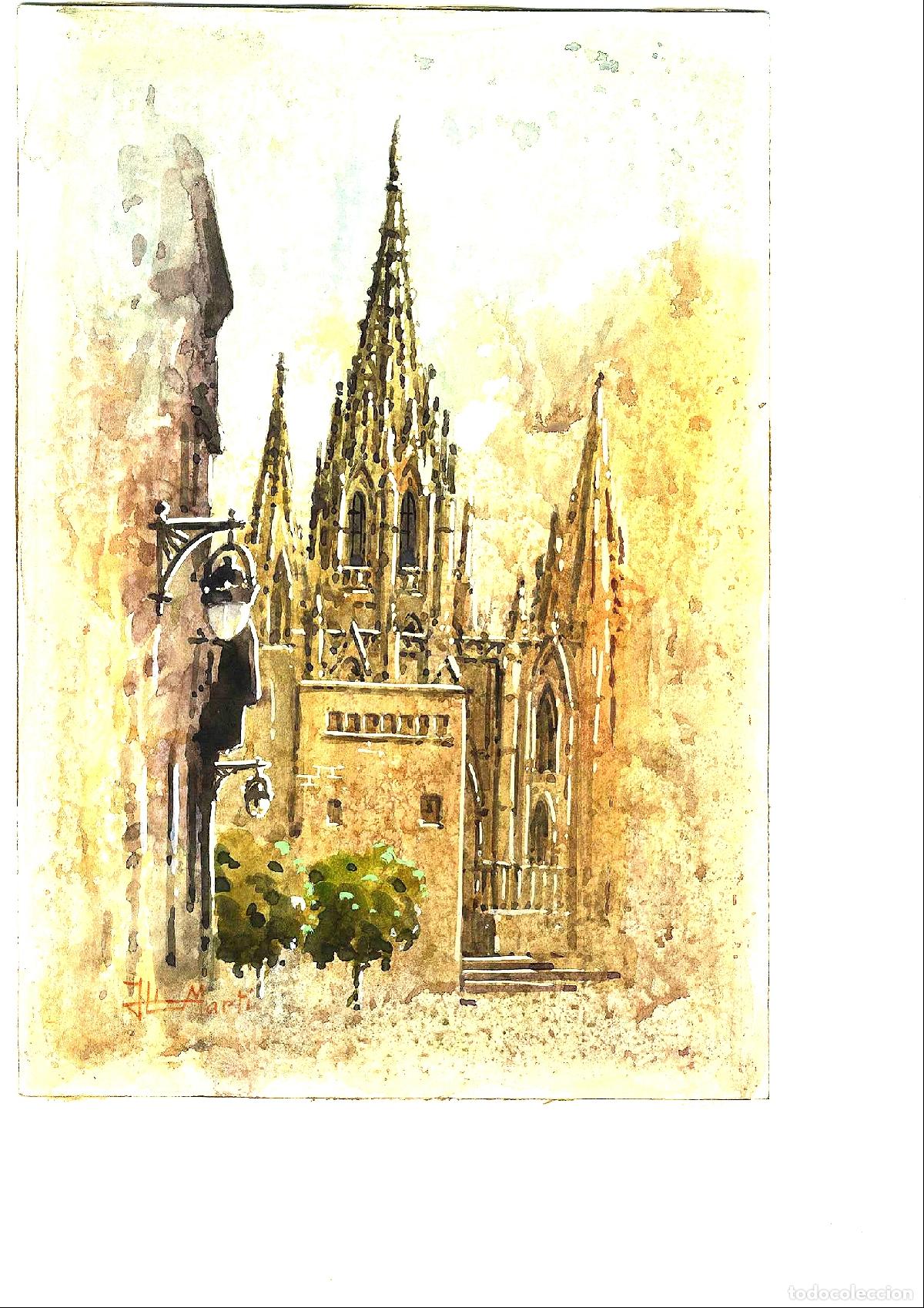 Arte: Ilegible - Catedral G&oacute;tica - 35x25 - Acuarela