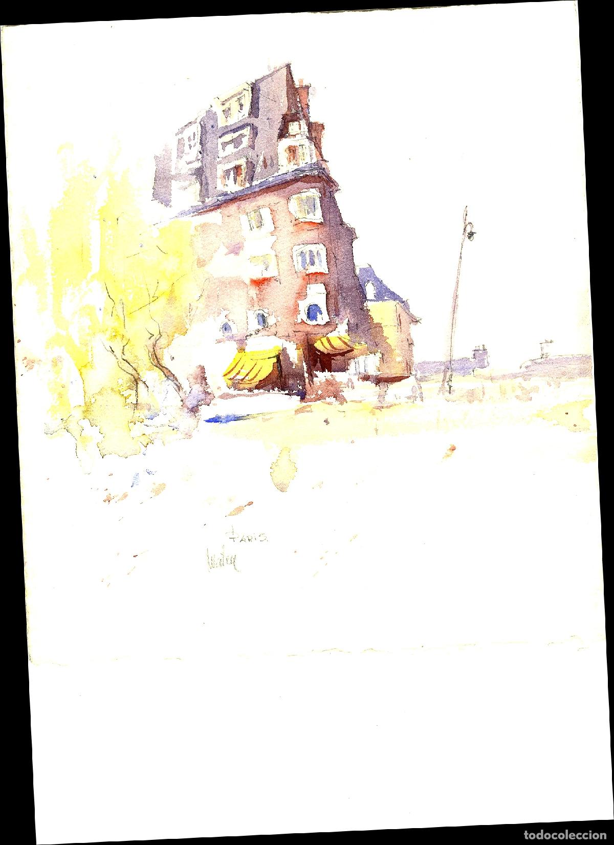 Arte: Ilegible - Edificio de Paris - 35x25 - Acuarela