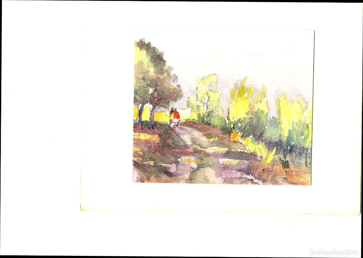 Arte: Ilegible - Camino rural con &aacute;rboles - 35x25 - Acuarela