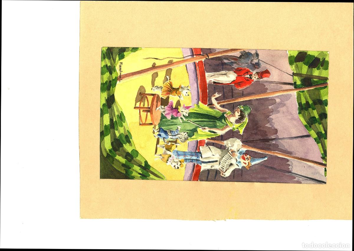 Arte: Ilegible - Fiesta en el jard&iacute;n - 35x25 - Acuarela