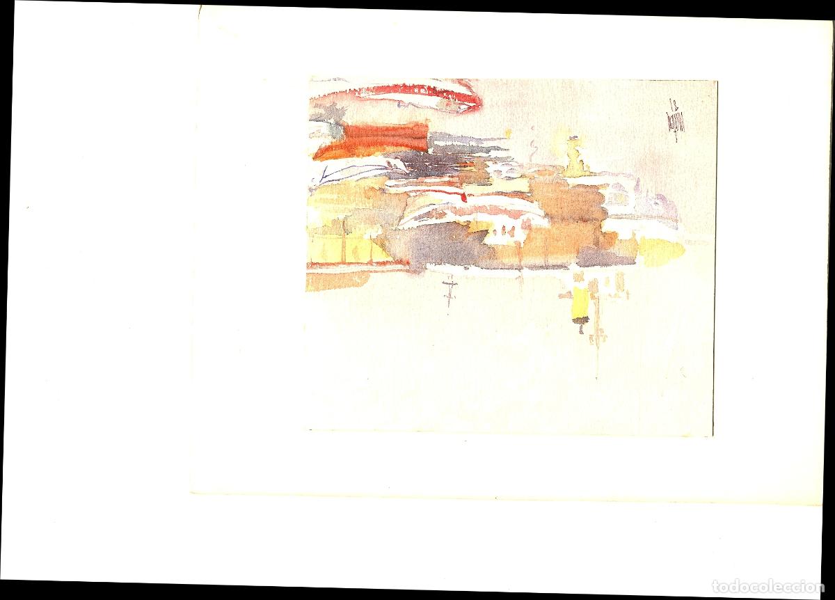 Art: Ilegible - Estructura abstracta en rojo - 35x25 - Acuarela