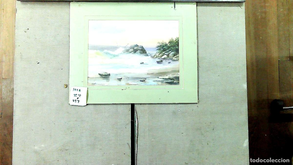 Kunst: Ilegible - Costa rocosa con oleaje - 35x25 - Acuarela