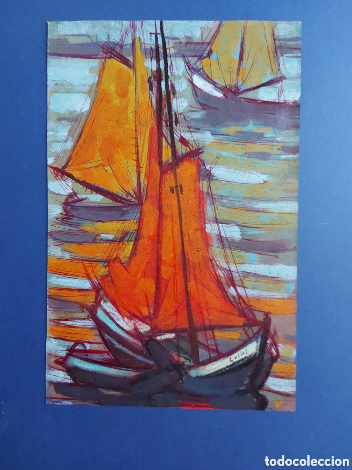 Arte: JESUS CASAUS&rdquo; VELEROS EN EL PUERTO&rdquo; ACRILICO