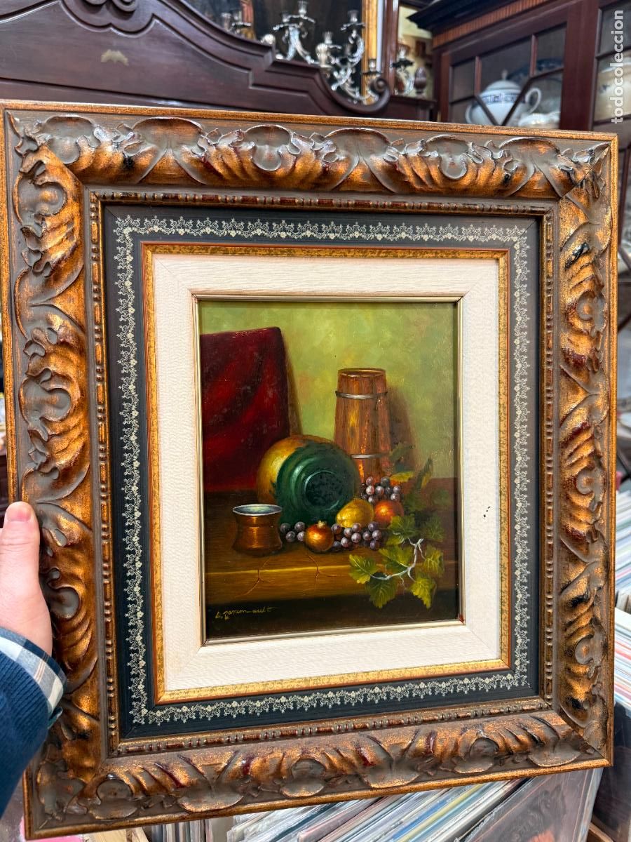 Arte: OLEO SOBRE TABLA BODEGON FIRMADO POR AUTOR - MEDIDA TOTAL 50X44 CM