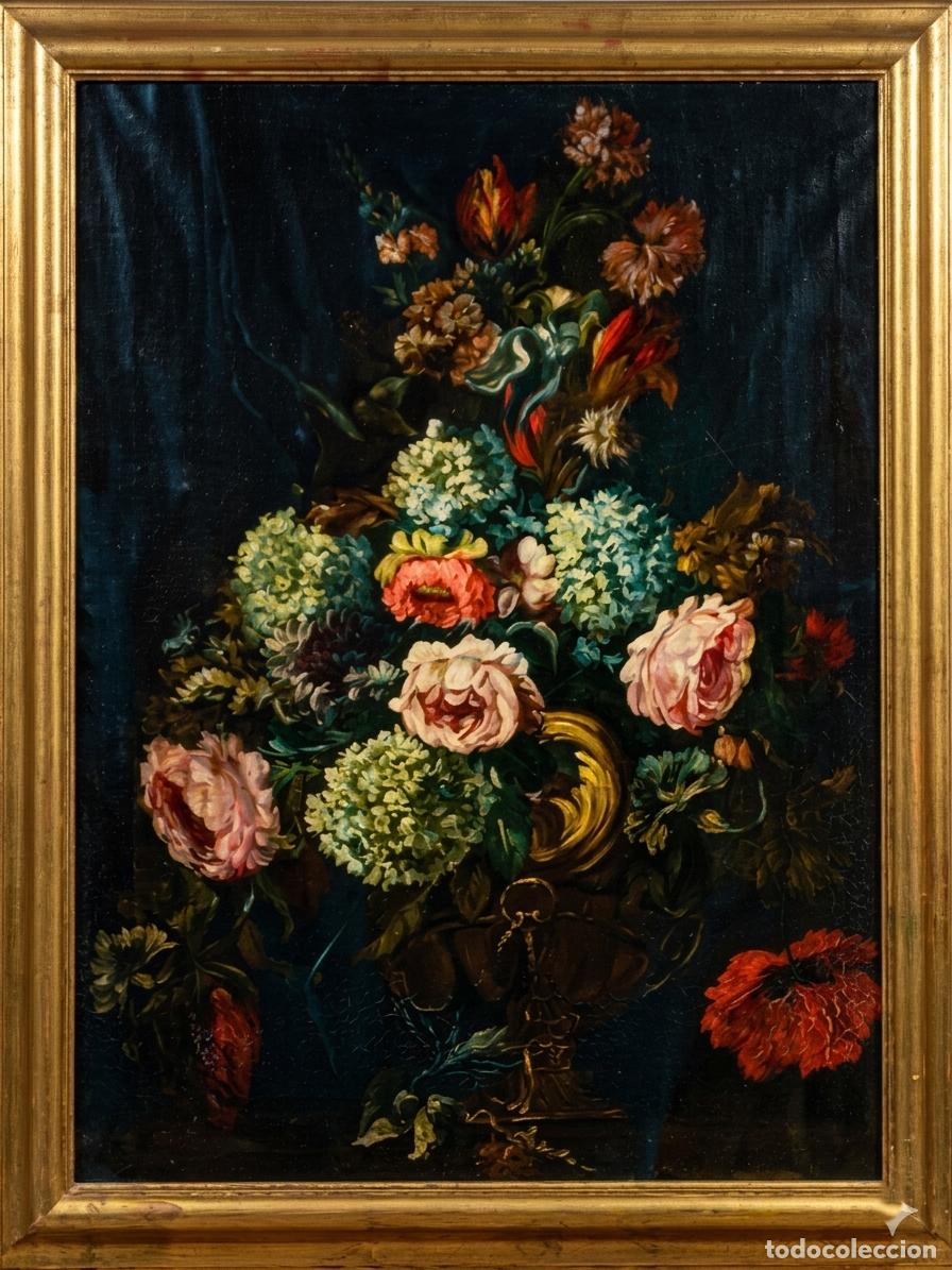 Arte: Oleo sobre lienzo bodeg&oacute;n floral barroco - Foto 3