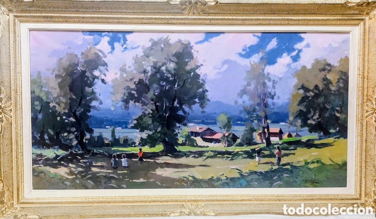 Arte: CORRIOLS SALVADOR OLEO TELA 100X50.. BATET .LES ALSINES..