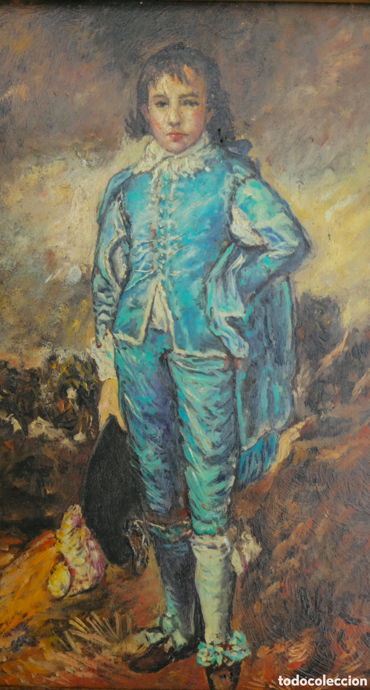 Arte: Antiguo oleo &rdquo;The Blue Boy&rdquo;